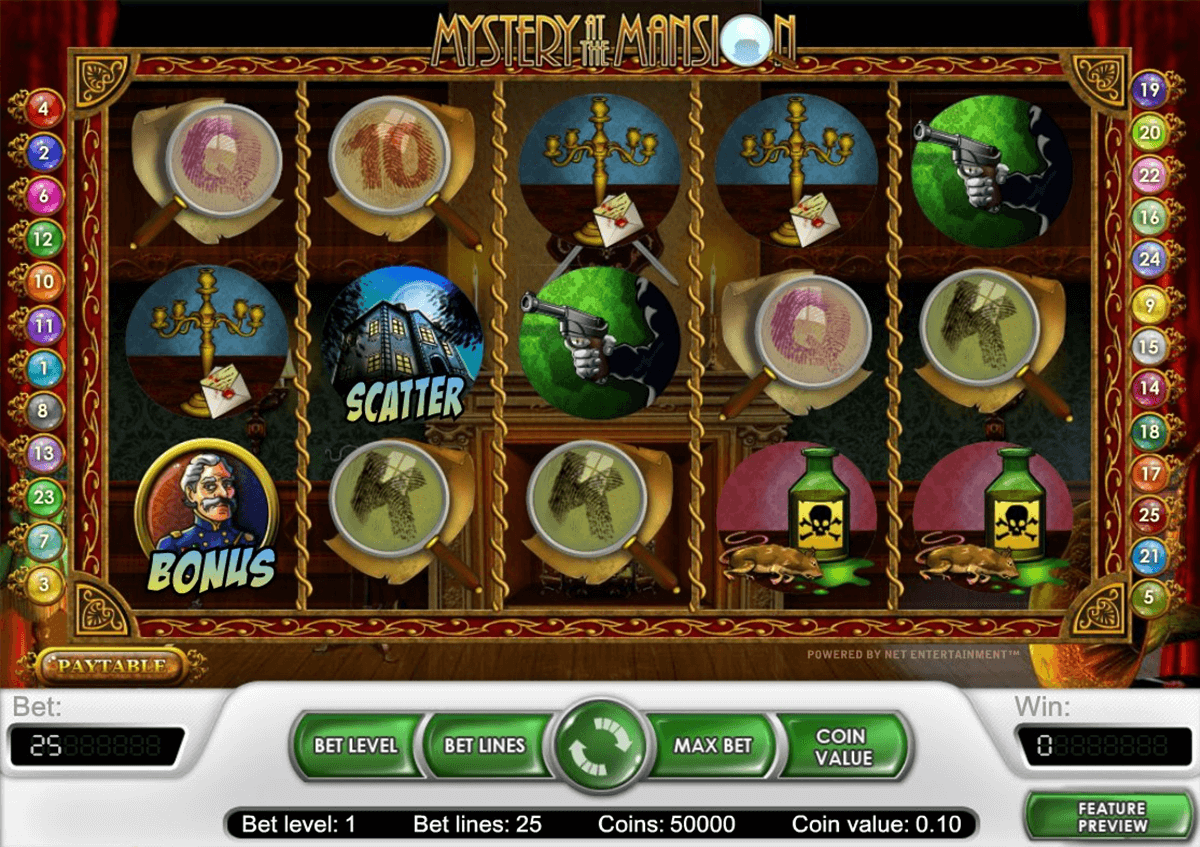 mystery at the mansion netent casino gokkasten