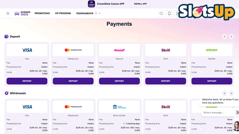 crownslots betalingen