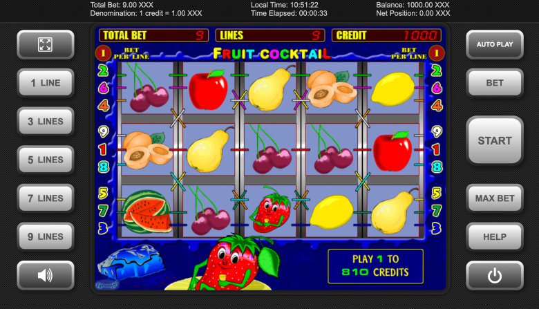 Fruit Cocktail Main Screen