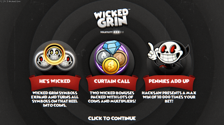 Wicked Grin Main Screen