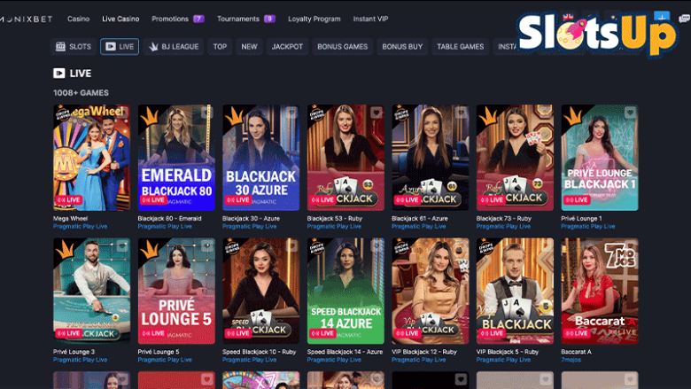 Monixbet live casino
