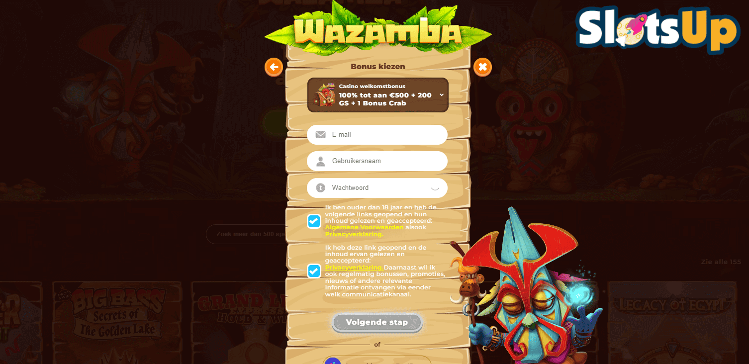 Wazamba Casino Online Inschrijving Stap 3