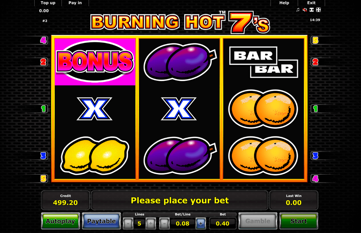 burning hot sevens novomatic casino gokkasten 