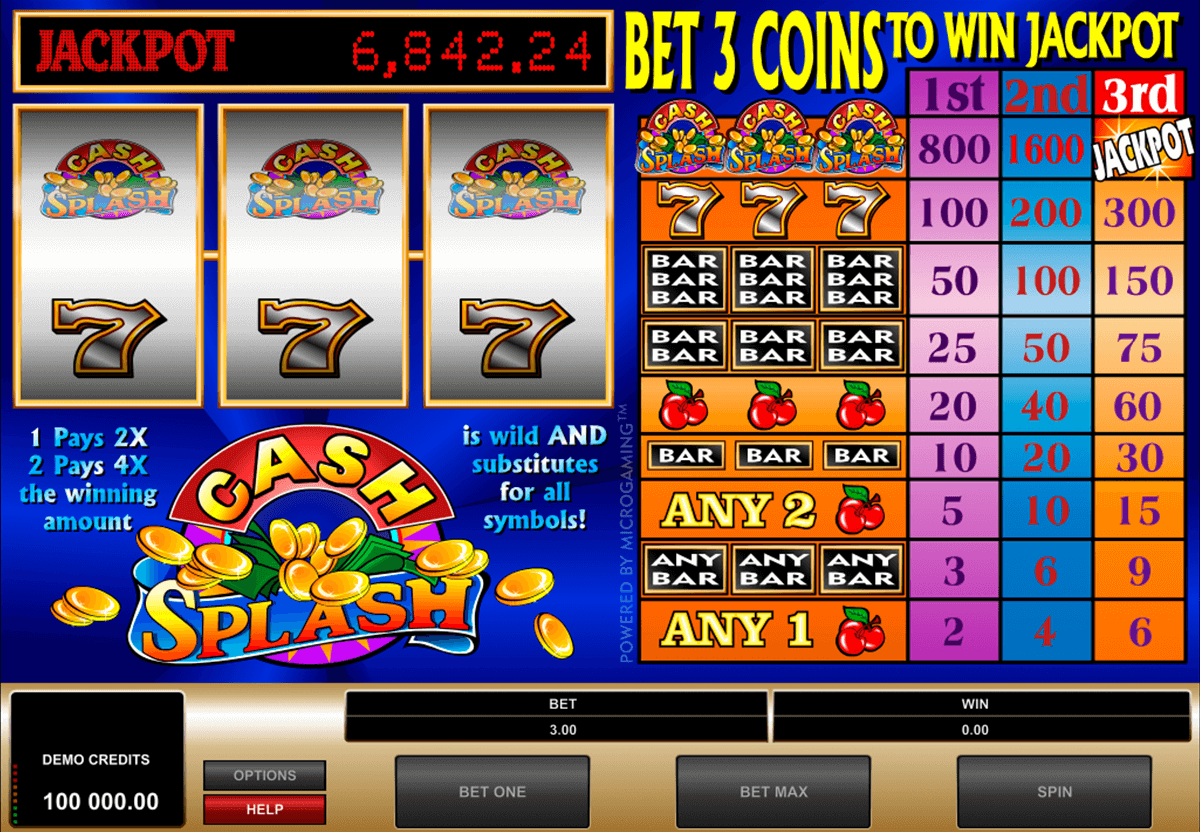 cashsplash microgaming casino gokkasten 