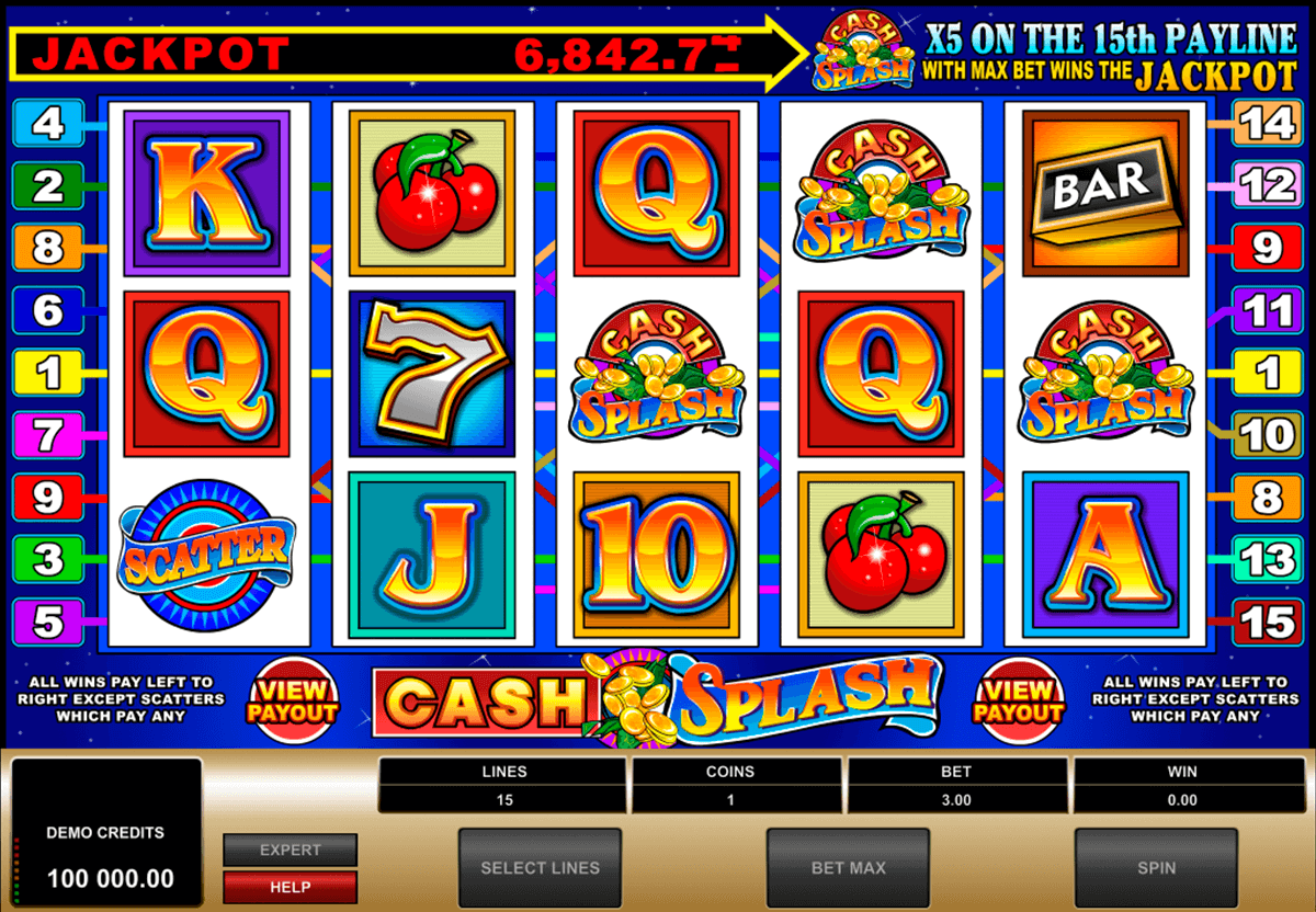 cashsplash video slot microgaming casino gokkasten 
