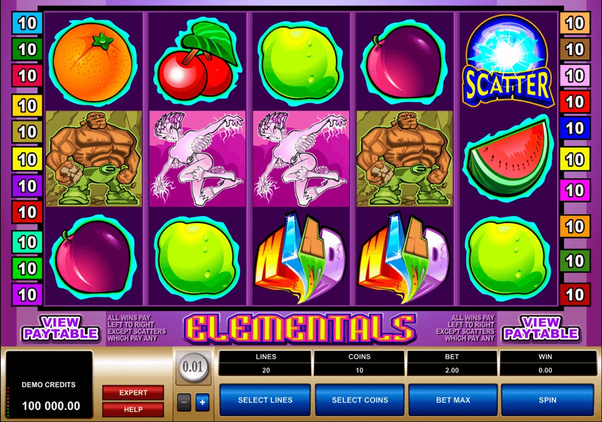 elementals microgaming casino gokkasten