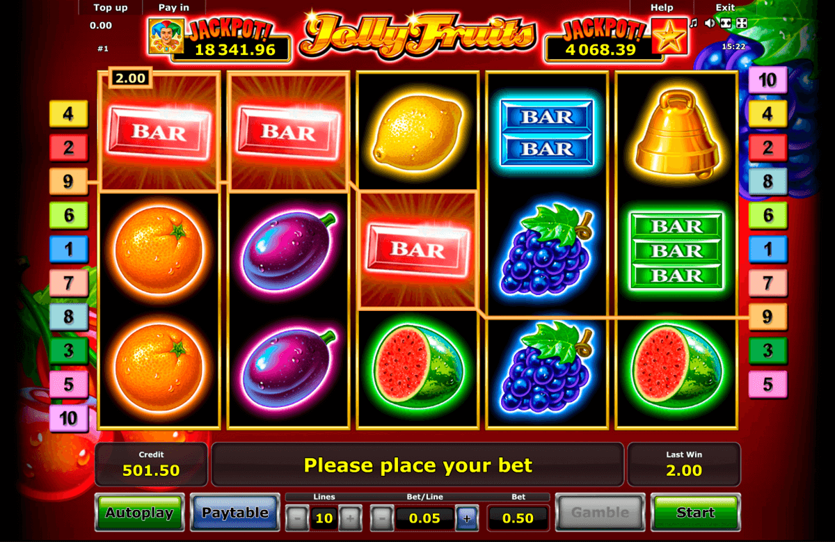 jolly fruits novomatic casino gokkasten