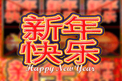 logo happy new year microgaming gokkast spelen 
