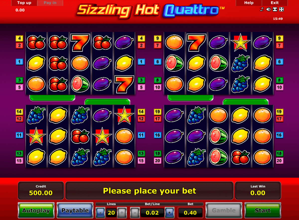sizzling hot quattro novomatic casino gokkasten 