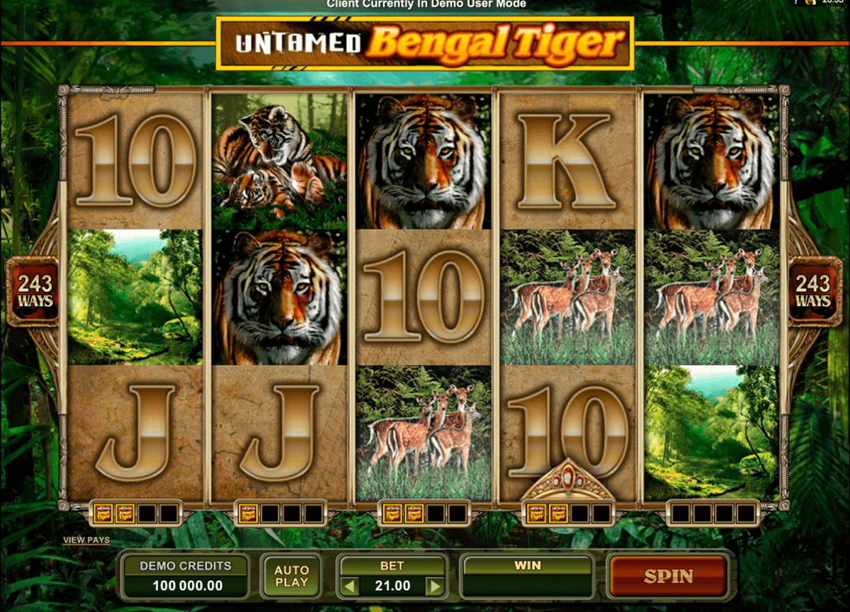 untamed bengal tiger microgaming casino gokkasten 