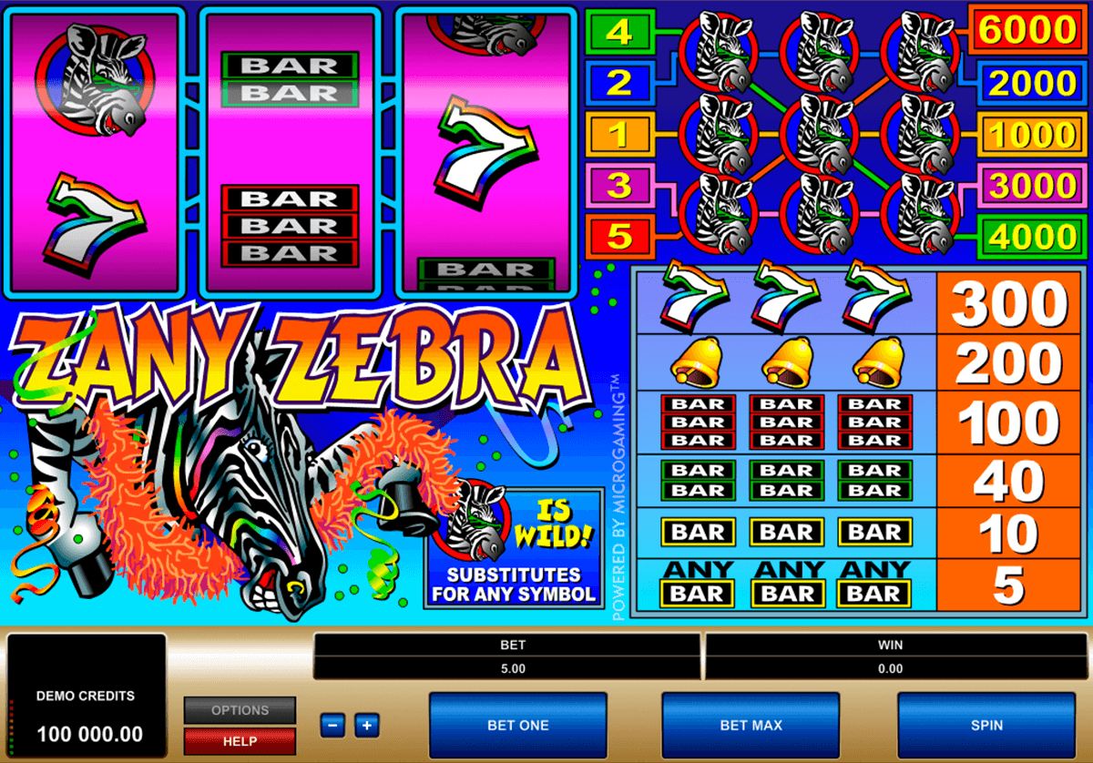 zany zebra microgaming casino gokkasten 